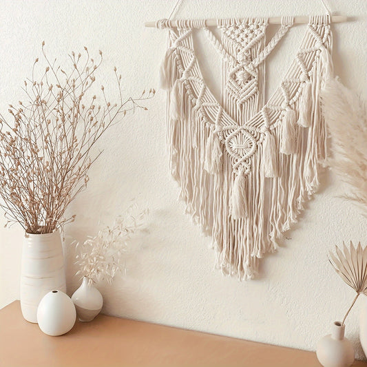 Bohemian Macrame Wall Hanging | Handcrafted Woven Tapestry 0