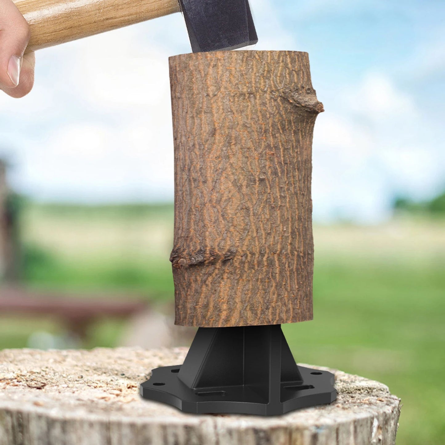 Carbon Steel Log Splitter | Portable Design with Cloth Bag for Efficient Firewood Preparation 1