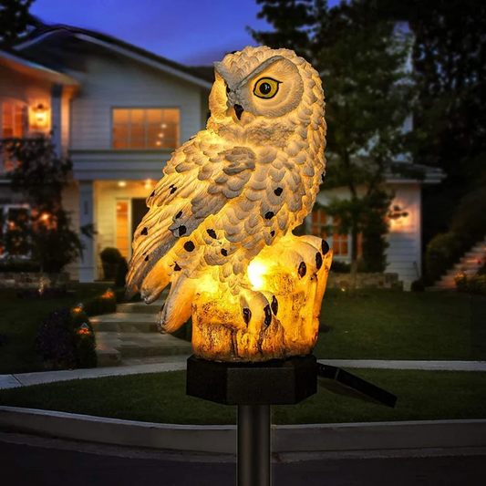 Charming Owl | Solar Garden Light with Automatic Dusk-to-Dawn Feature | Weather Resistant Outdoor Decor for Enchanting Spaces 0