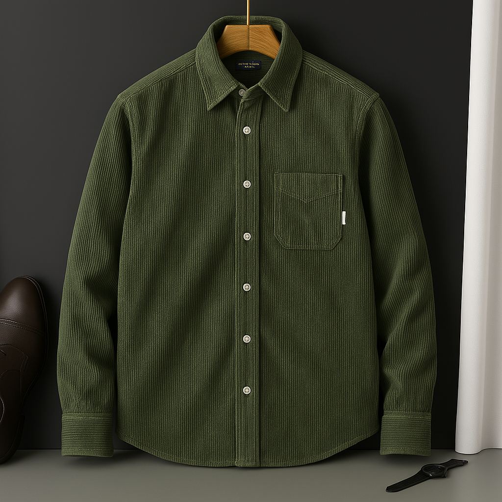 Men's Corduroy Shirt - Casual Button Down