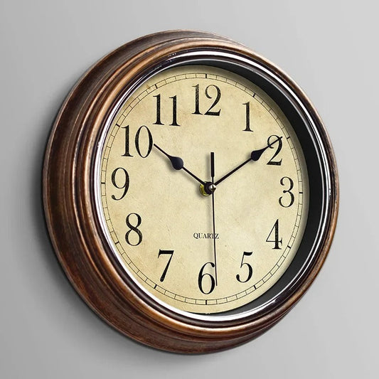 Classic Wooden Wall Clock Decor with Silent Quartz Movement | Timeless Elegance for Any Room 0