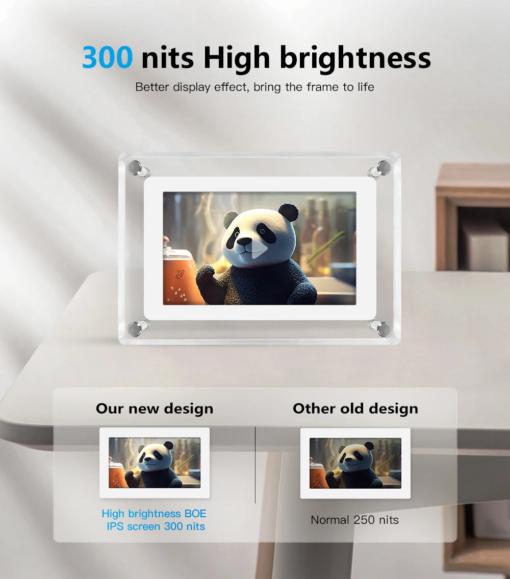 ClearFrame | Acrylic Digital Photo Frame | Portable IPS Display with Built-in Battery 5