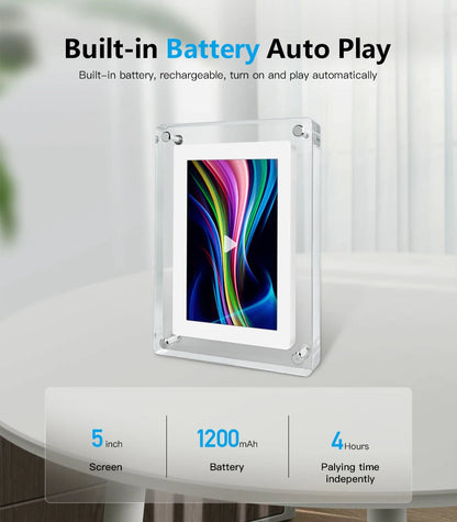 ClearFrame | Acrylic Digital Photo Frame | Portable IPS Display with Built-in Battery 7