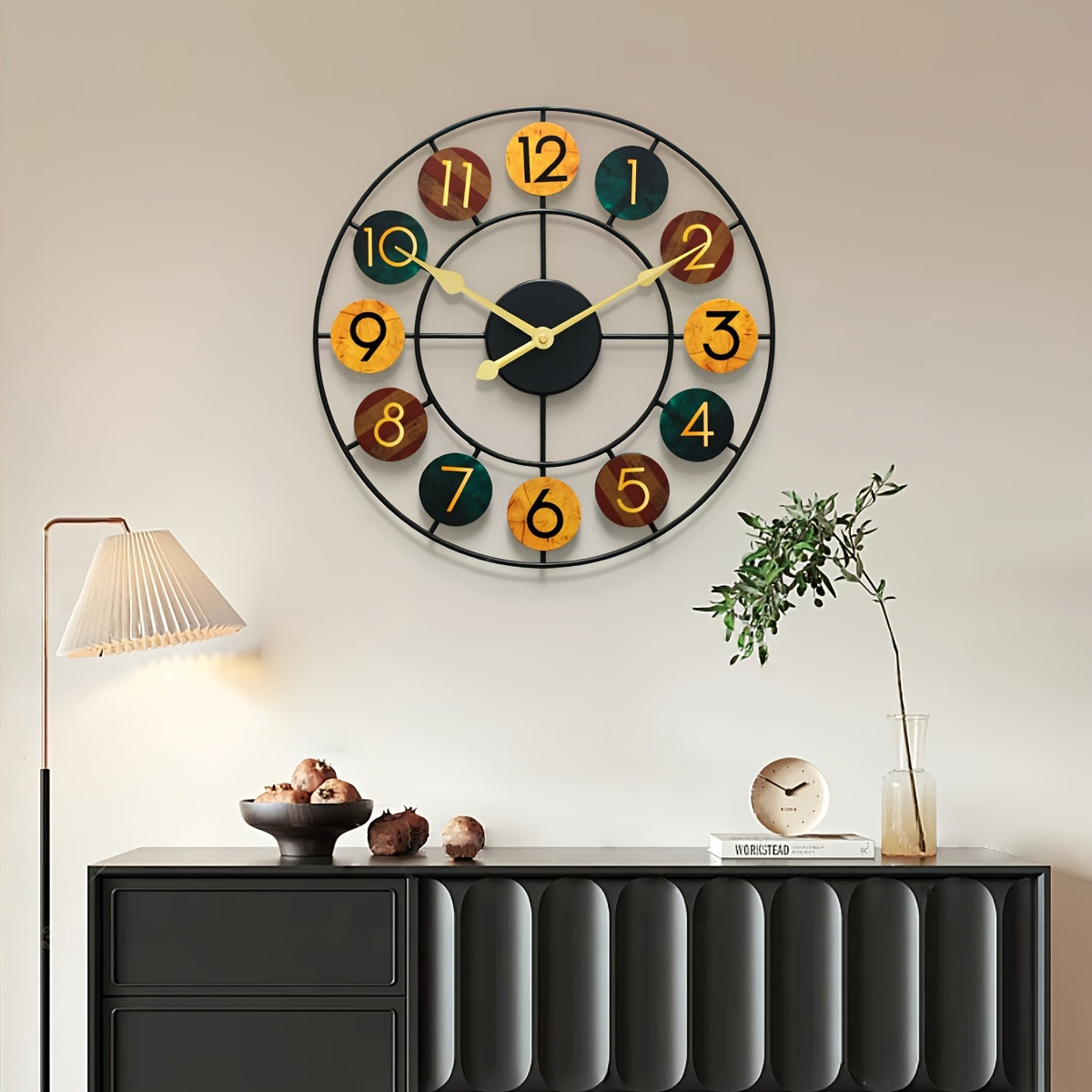 Colourful Metal Wall Clock | Retro Iron Design 1