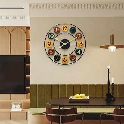 Colourful Metal Wall Clock | Retro Iron Design 4