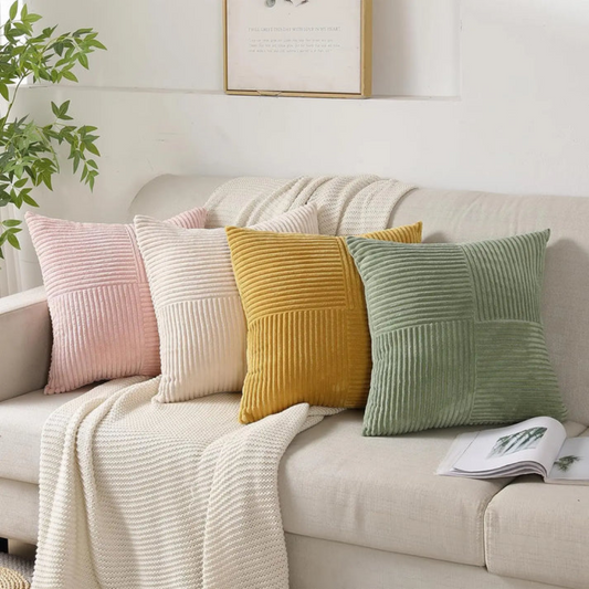 Corduroy Cushion Covers | Luxury Striped Throw Pillow Covers 1