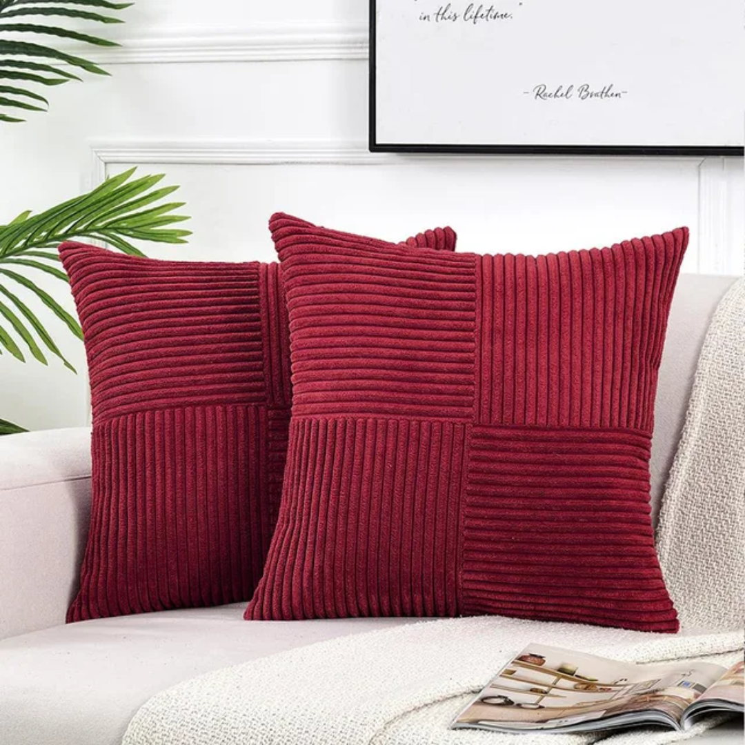 Corduroy Cushion Covers | Luxury Striped Throw Pillow Covers 2