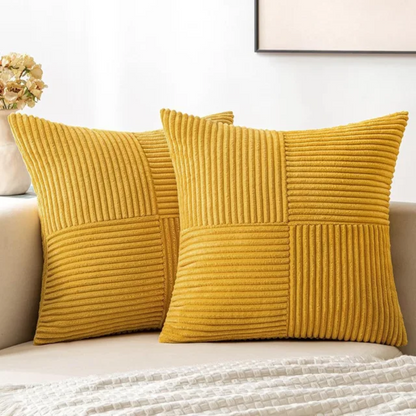 Corduroy Cushion Covers | Luxury Striped Throw Pillow Covers 3