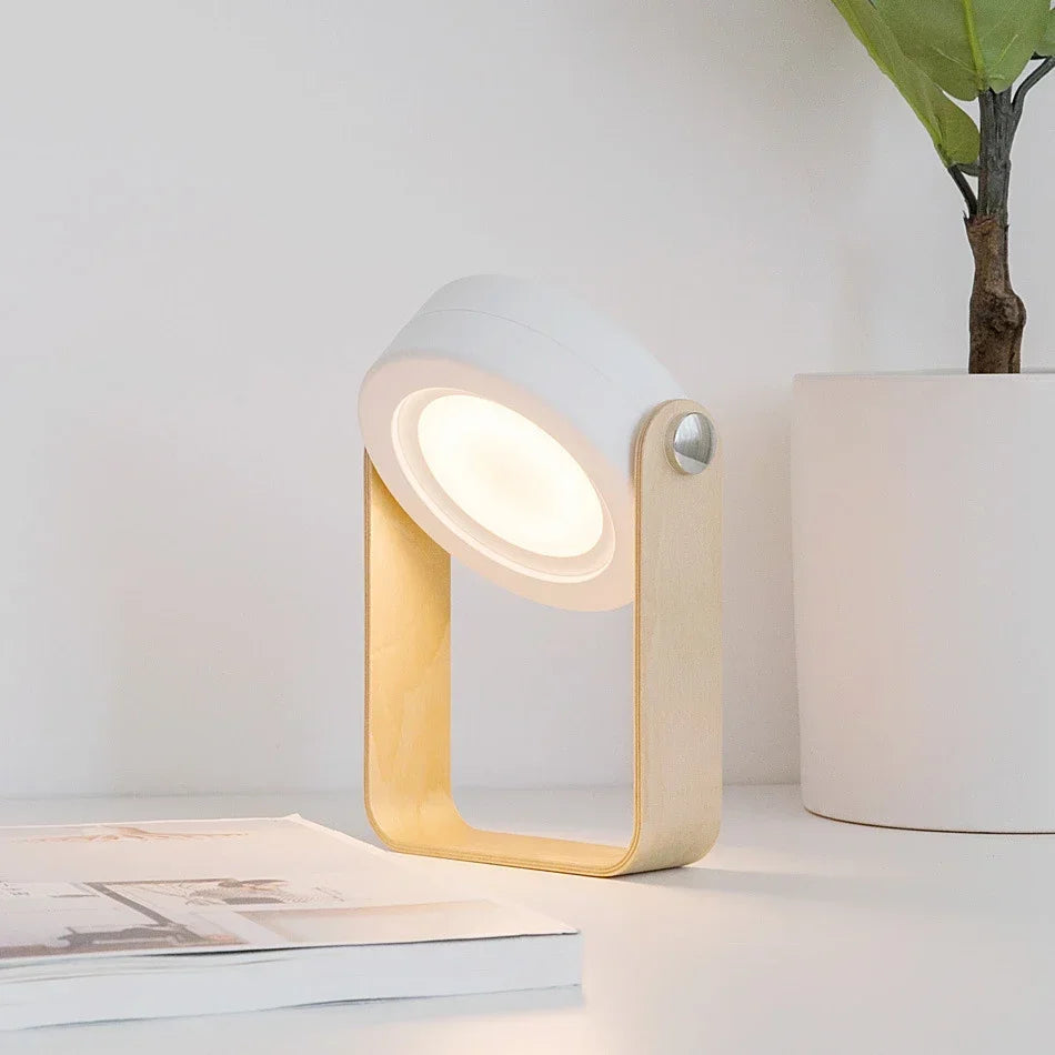 Creative Wooden Handle Portable Lantern | Folding Rechargeable Table Lamp 1