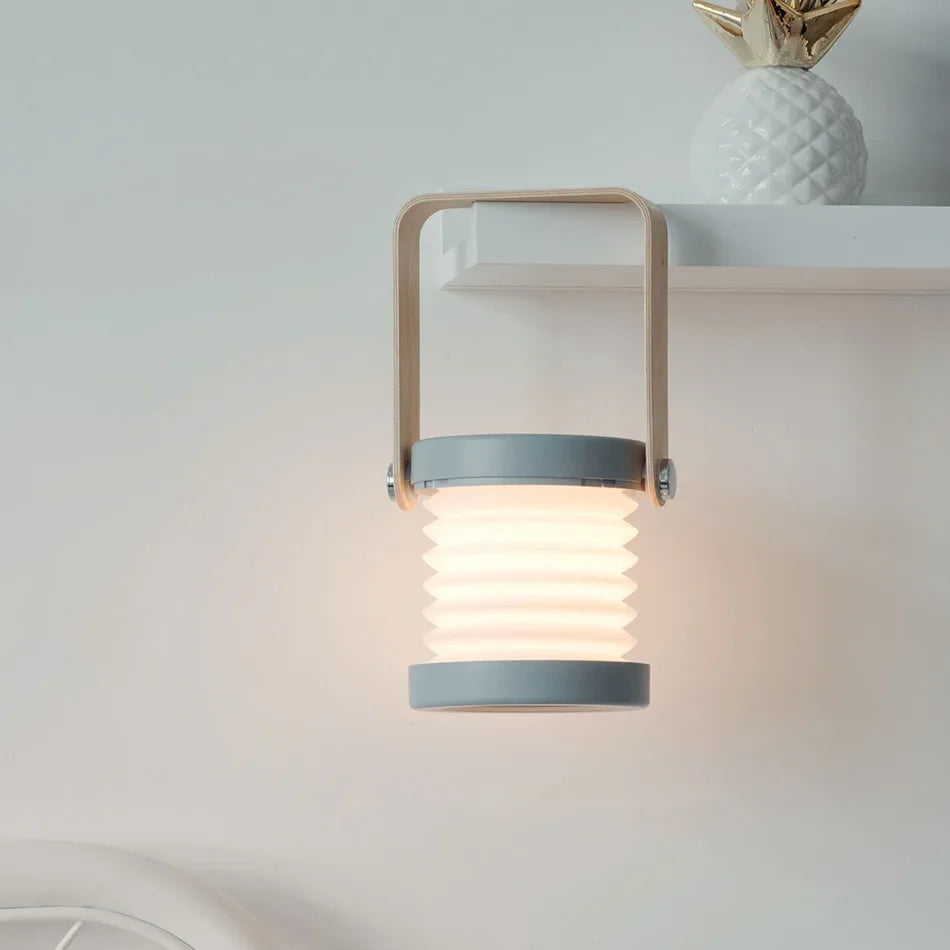 Creative Wooden Handle Portable Lantern | Folding Rechargeable Table Lamp 3