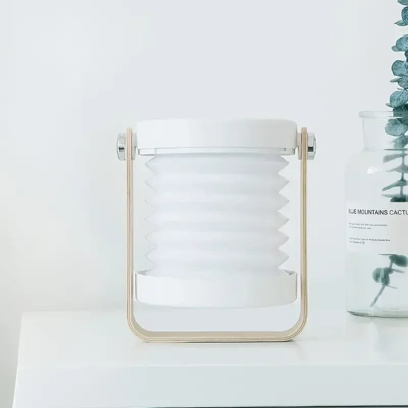 Creative Wooden Handle Portable Lantern | Folding Rechargeable Table Lamp 4