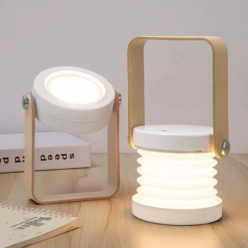 Creative Wooden Handle Portable Lantern | Folding Rechargeable Table Lamp 7