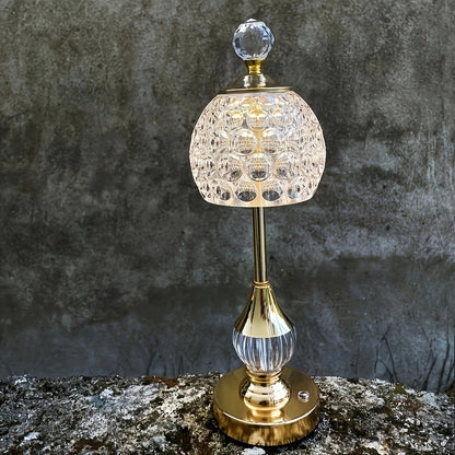 Crystal Touch Table Lamp | Rechargeable LED Bedside Light 0