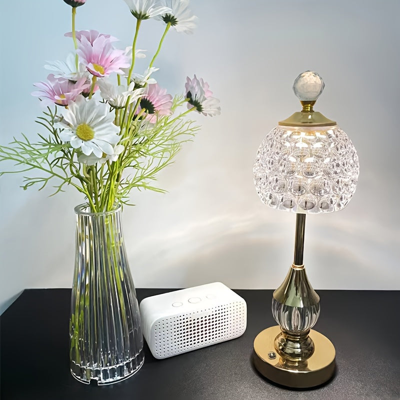 Crystal Touch Table Lamp | Rechargeable LED Bedside Light 2
