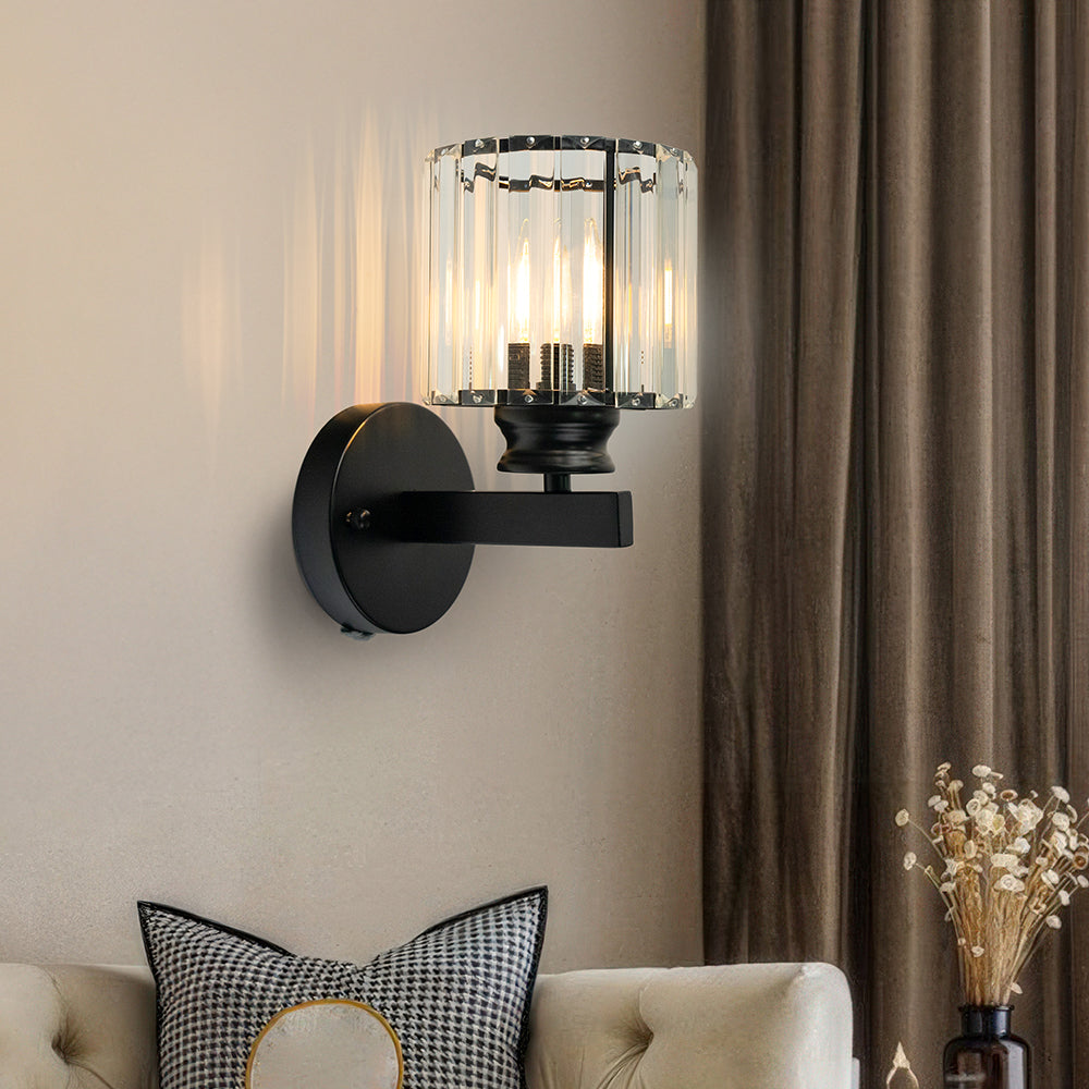 Crystal Wall Light | Modern Glass & Iron Sconce 0