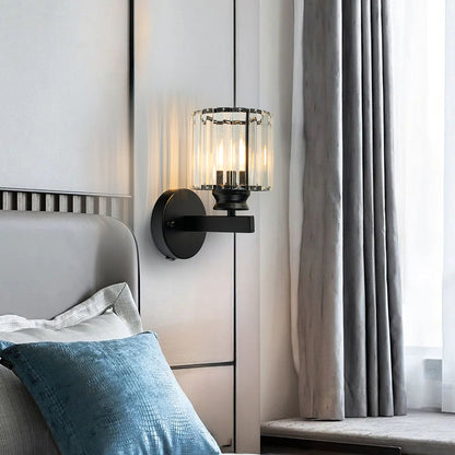 Crystal Wall Light | Modern Glass & Iron Sconce 1