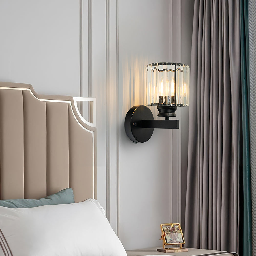 Crystal Wall Light | Modern Glass & Iron Sconce 2