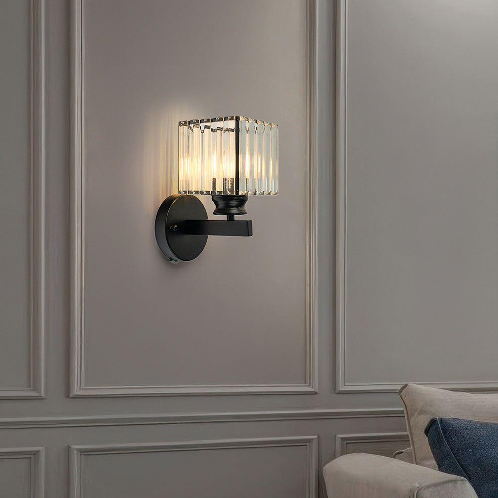 Crystal Wall Light | Modern Glass & Iron Sconce 4