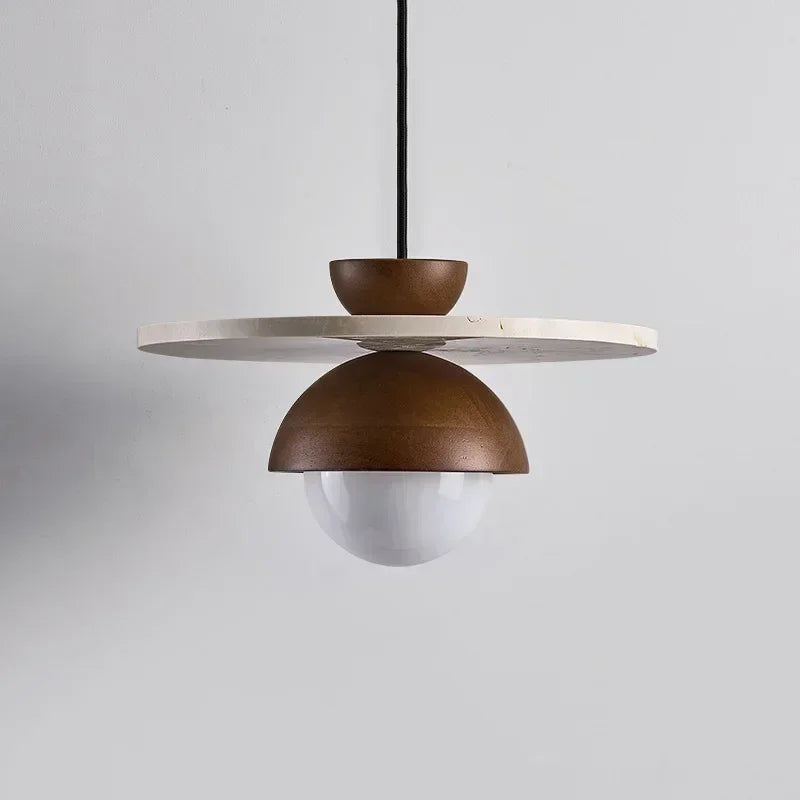 Denmark Pendant Light | Walnut & Stone LED Chandelier 2