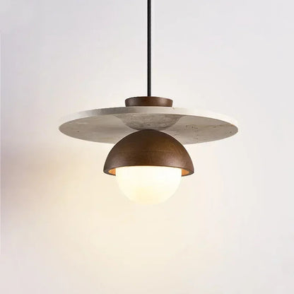 Denmark Pendant Light | Walnut & Stone LED Chandelier 3