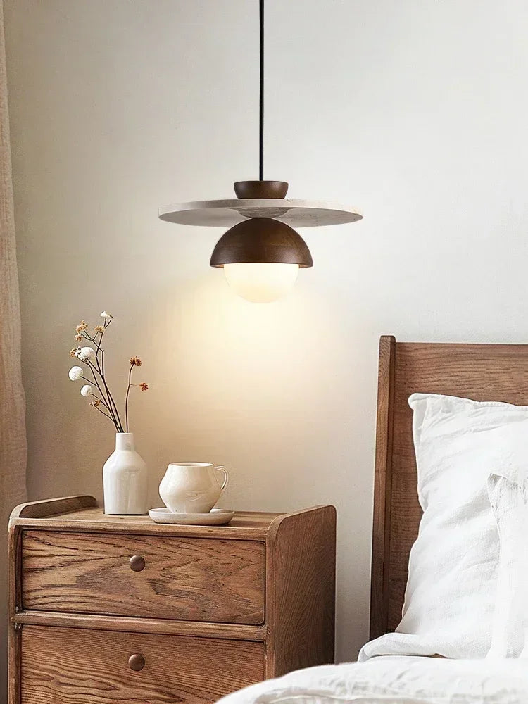 Denmark Pendant Light | Walnut & Stone LED Chandelier 5