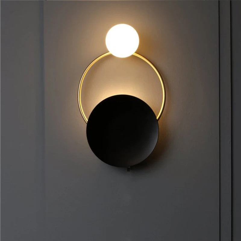 Designer Glass Wall Lamp | Modern Round Spherical Metal Light 0