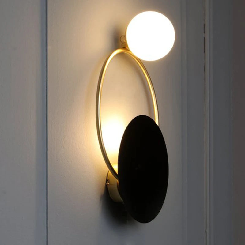 Designer Glass Wall Lamp | Modern Round Spherical Metal Light 1