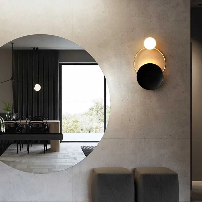 Designer Glass Wall Lamp | Modern Round Spherical Metal Light 2