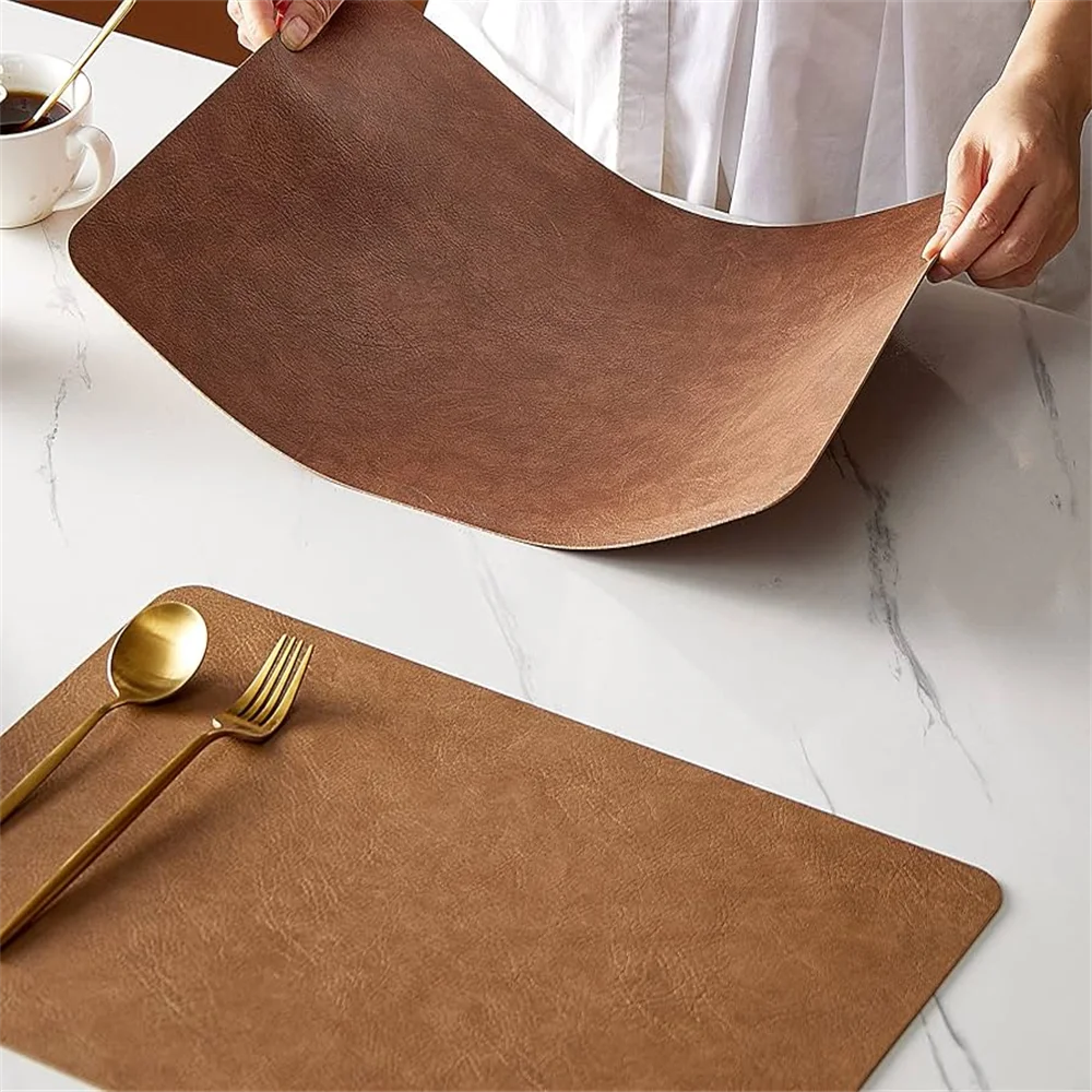DuoMat | Double-Sided Faux Leather Placemats | Heat Resistant & Waterproof 1