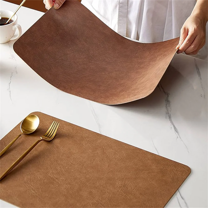 DuoMat | Double-Sided Faux Leather Placemats | Heat Resistant & Waterproof 1