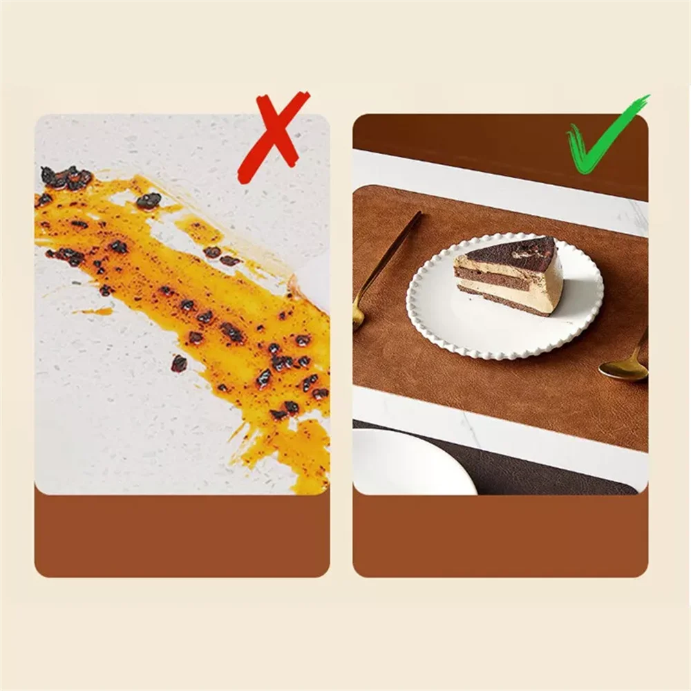 DuoMat | Double-Sided Faux Leather Placemats | Heat Resistant & Waterproof 4