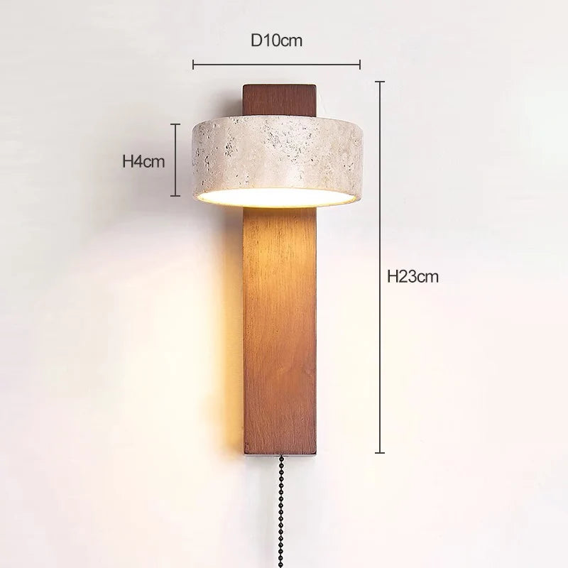 Éclat Wall Lamp | French Wabi-Sabi Headboard Light with Pull Switch 0