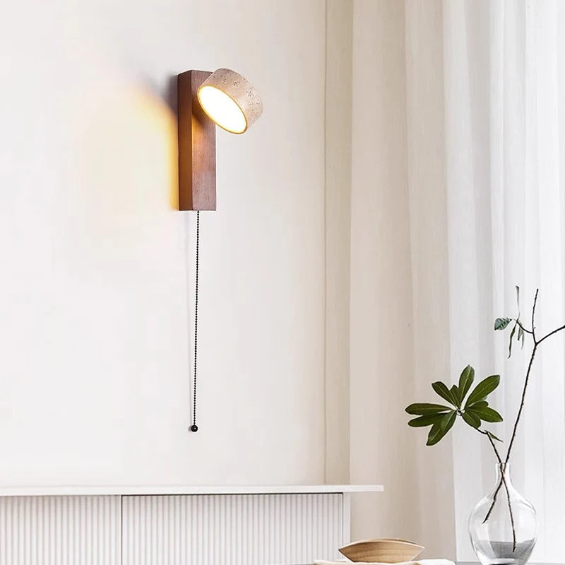 Éclat Wall Lamp | French Wabi-Sabi Headboard Light with Pull Switch 1