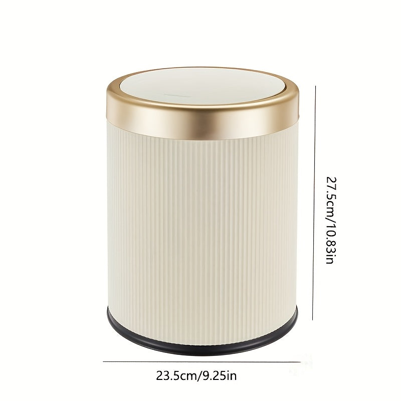 Elegant Oval Kitchen Trash Can with Odour-Sealing Design for Cleanliness 0