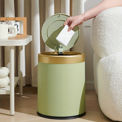 Elegant Oval Kitchen Trash Can with Odour-Sealing Design for Cleanliness 1