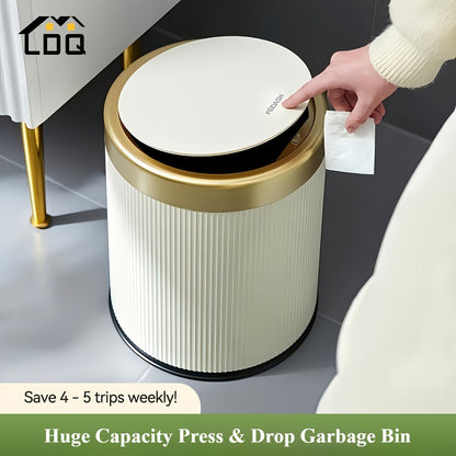 Elegant Oval Kitchen Trash Can with Odour-Sealing Design for Cleanliness 2