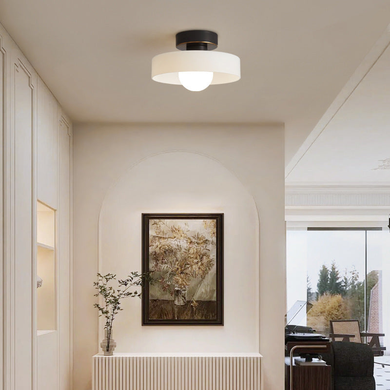 French Bauhaus Ceiling Lamp | Minimalist Brass & Glass Light 1