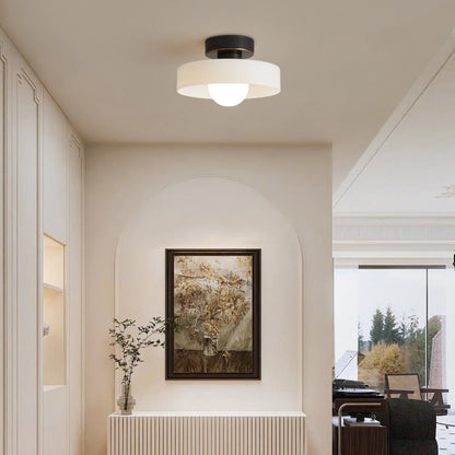 French Bauhaus Ceiling Lamp | Minimalist Brass & Glass Light 1