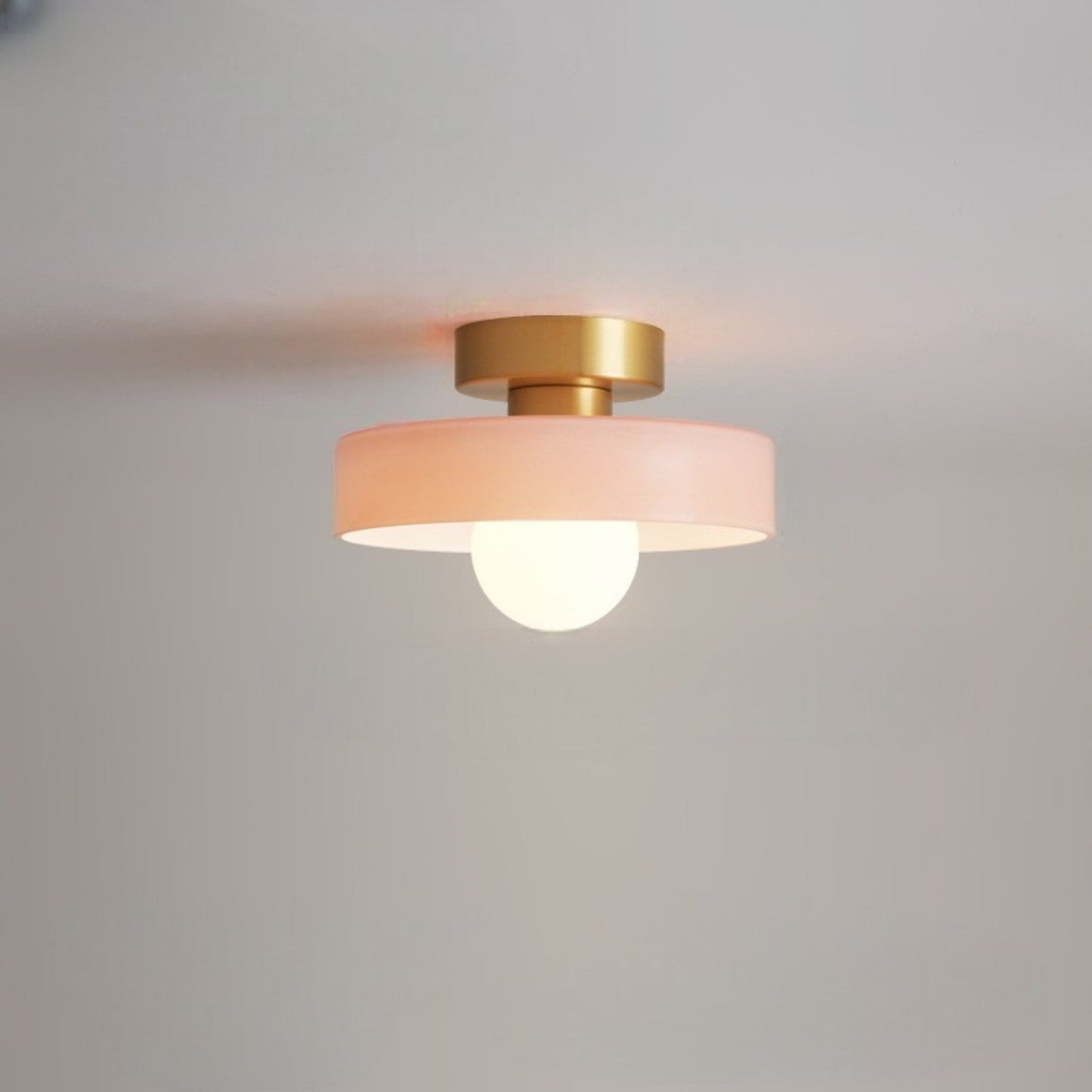 French Bauhaus Ceiling Lamp | Minimalist Brass & Glass Light 12