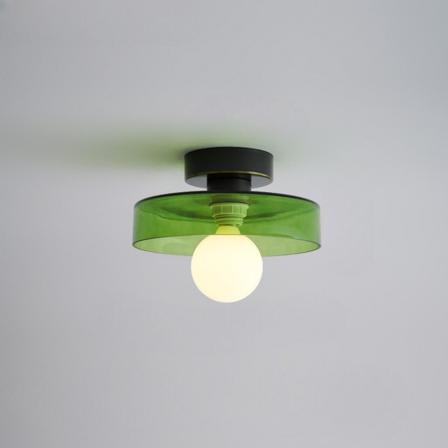 French Bauhaus Ceiling Lamp | Minimalist Brass & Glass Light 6