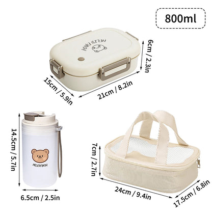 FreshMate | Portable Bento Lunch Box | Leak-Proof with 3 Compartments 0