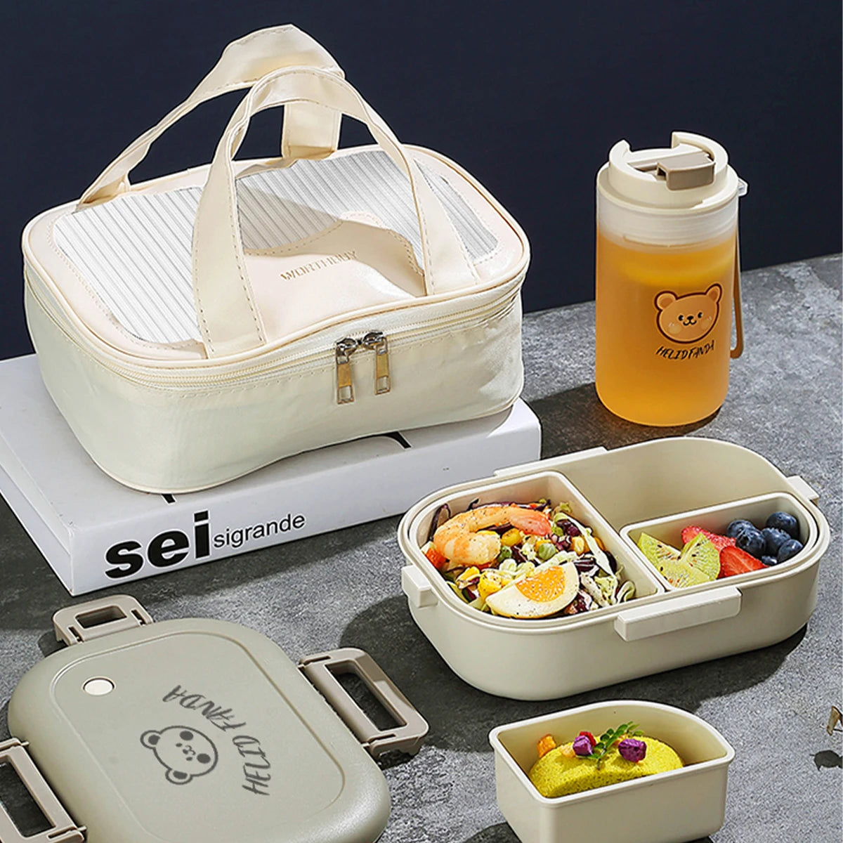 FreshMate | Portable Bento Lunch Box | Leak-Proof with 3 Compartments 1