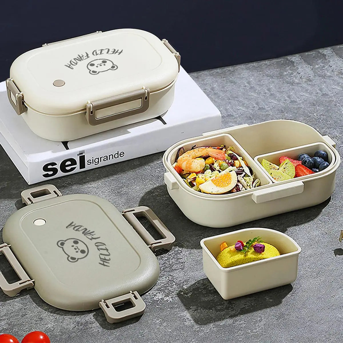 FreshMate | Portable Bento Lunch Box | Leak-Proof with 3 Compartments 3