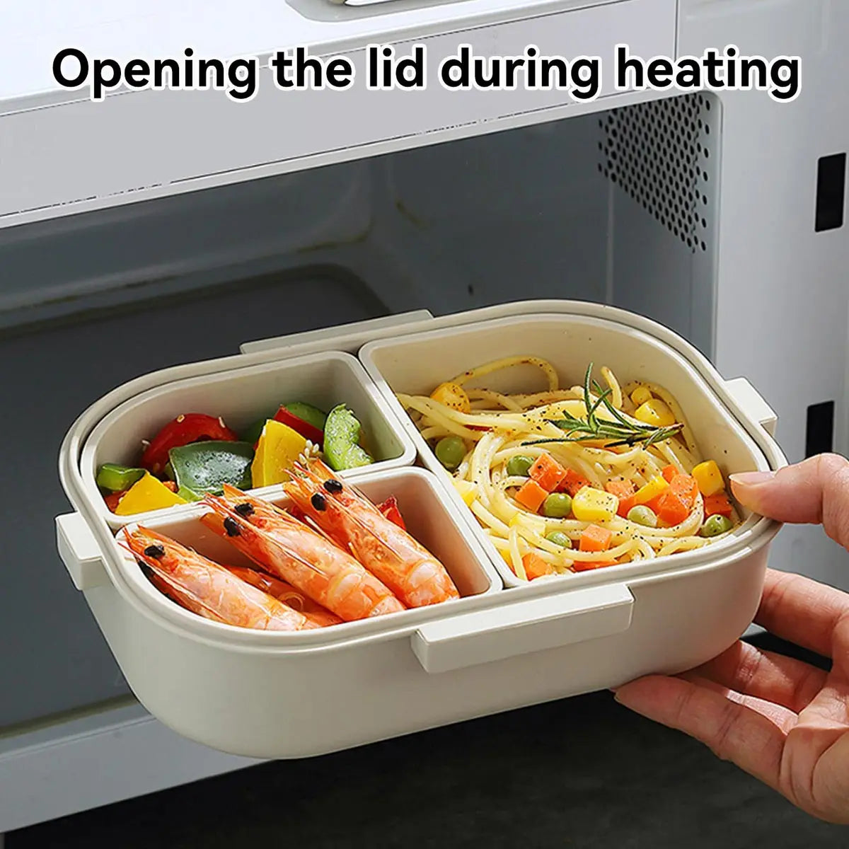FreshMate | Portable Bento Lunch Box | Leak-Proof with 3 Compartments 4