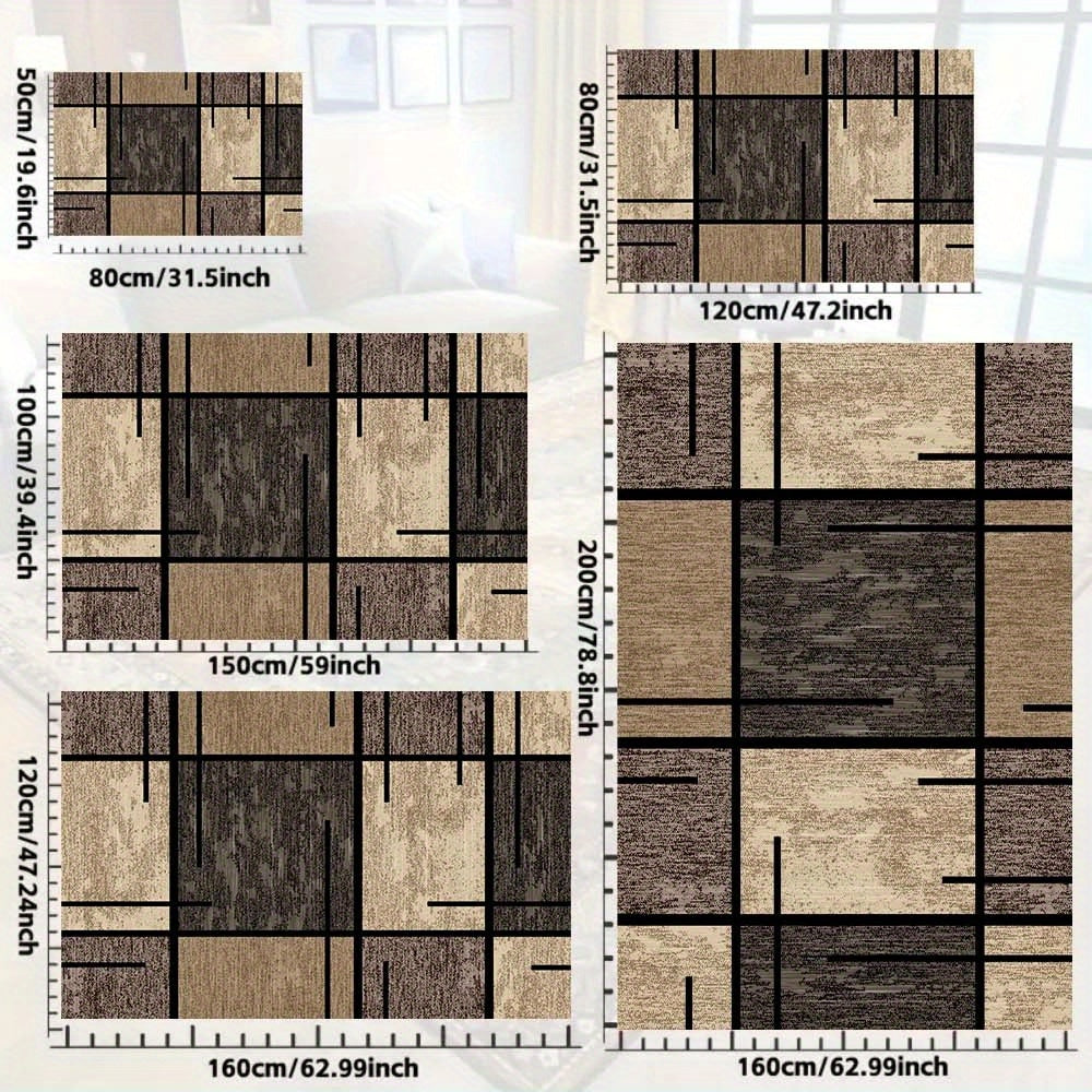 Geometric Elegance Area Rug | Modern Washable Non-Slip Carpet 5