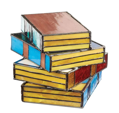 GlassArtisan | Charming Handcrafted Stained Glass Book Table Lamp 3