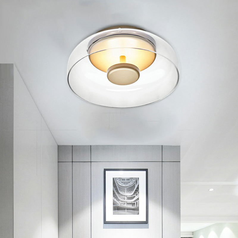 Glass LED Ceiling Light | Modern Amber & Smoke Grey Finish 2