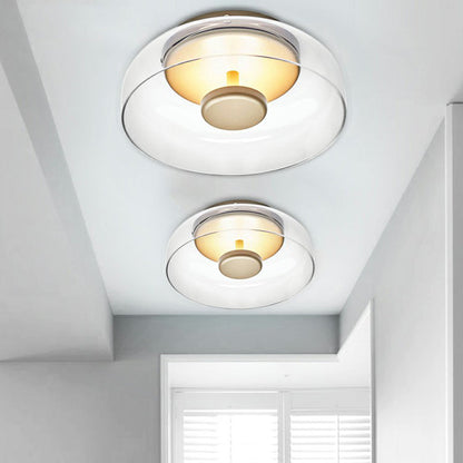 Glass LED Ceiling Light | Modern Amber & Smoke Grey Finish 4