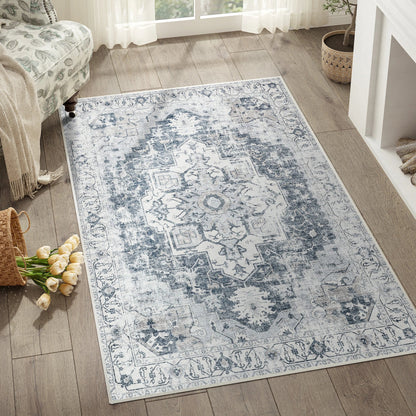 Heritage Medallion Rug | Foldable Non-Slip Oriental Style Carpet 0