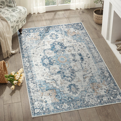 Heritage Medallion Rug | Foldable Non-Slip Oriental Style Carpet 1